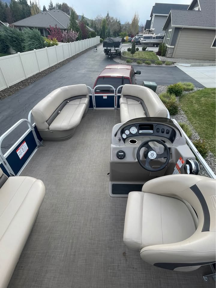 Float Fund — helm console and rear seating